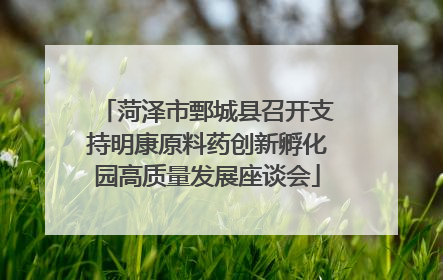 菏泽市鄄城县召开支持明康原料药创新孵化园高质量发展座谈会