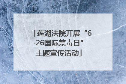 莲湖法院开展“6·26国际禁毒日”主题宣传活动