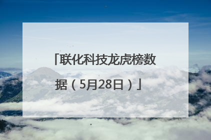 联化科技龙虎榜数据（5月28日）