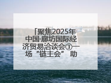 聚焦2025年中国·廊坊国际经济贸易洽谈会③一场“链主会” 助力厂商破圈发展