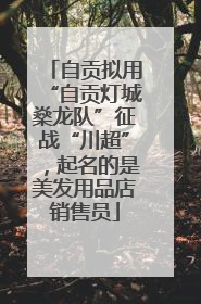 自贡拟用“自贡灯城燊龙队”征战“川超”，起名的是美发用品店销售员
