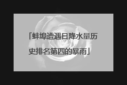 蚌埠遭遇日降水量历史排名第四的暴雨