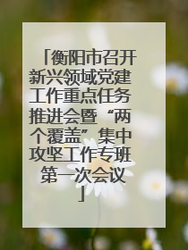 衡阳市召开新兴领域党建工作重点任务推进会暨“两个覆盖”集中攻坚工作专班 第一次会议