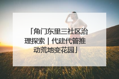 角门东里三社区治理探索｜代建代管推动荒地变花园