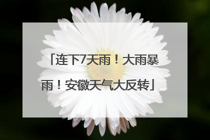 连下7天雨！大雨暴雨！安徽天气大反转