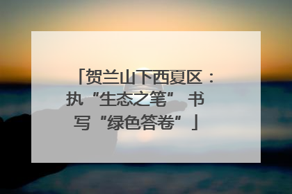 贺兰山下西夏区：执“生态之笔” 书写“绿色答卷”