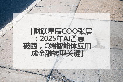 财跃星辰COO张展：2025年AI普惠破圈，C端智能体应用成金融转型关键