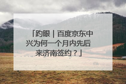 趵眼｜百度京东中兴为何一个月内先后来济南签约？