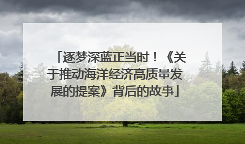 逐梦深蓝正当时！《关于推动海洋经济高质量发展的提案》背后的故事