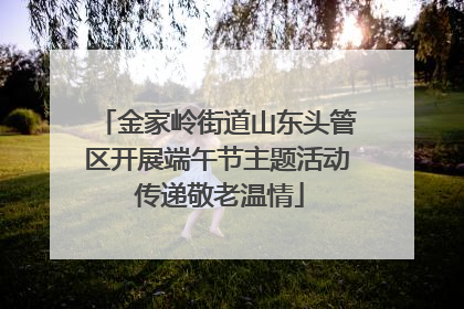 金家岭街道山东头管区开展端午节主题活动 传递敬老温情