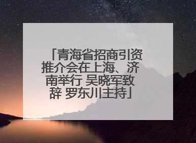 青海省招商引资推介会在上海、济南举行 吴晓军致辞 罗东川主持