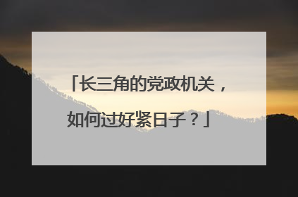 长三角的党政机关，如何过好紧日子？