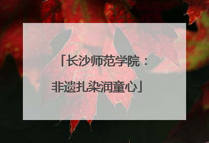 长沙师范学院：非遗扎染润童心