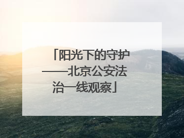 阳光下的守护——北京公安法治一线观察