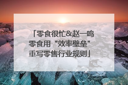 零食很忙&赵一鸣零食用“效率壁垒”重写零售行业规则