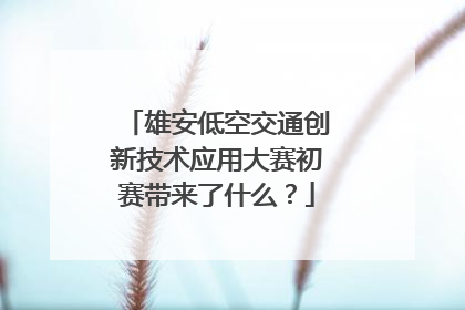 雄安低空交通创新技术应用大赛初赛带来了什么？