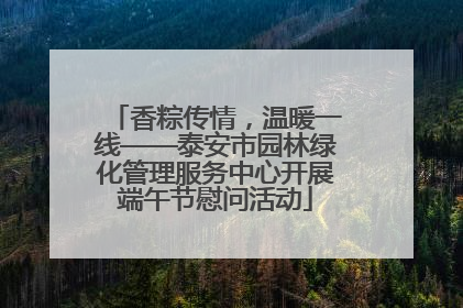 香粽传情，温暖一线——泰安市园林绿化管理服务中心开展端午节慰问活动