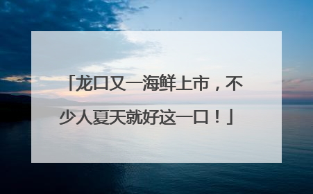 龙口又一海鲜上市，不少人夏天就好这一口！