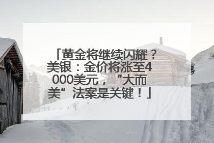 黄金将继续闪耀？美银：金价将涨至4000美元，“大而美”法案是关键！