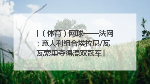 （体育）网球——法网：意大利组合埃拉尼/瓦瓦索里夺得混双冠军