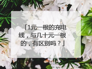 1元一根的充电线，与几十元一根的，有区别吗？