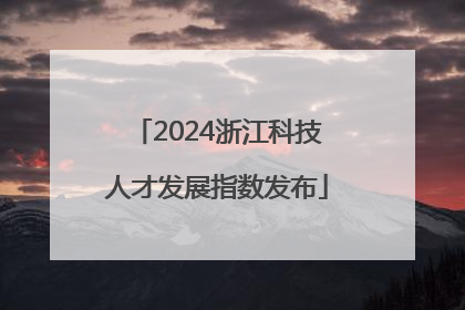 2024浙江科技人才发展指数发布