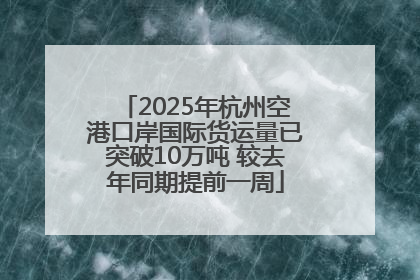 2025年杭州空港口岸国际货运量已突破10万吨 较去年同期提前一周