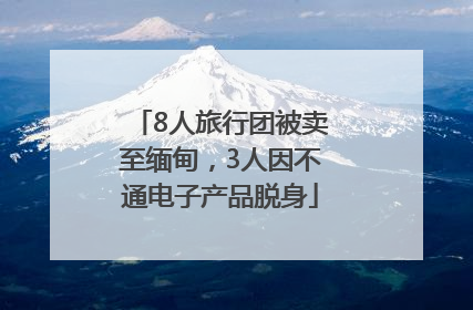8人旅行团被卖至缅甸，3人因不通电子产品脱身